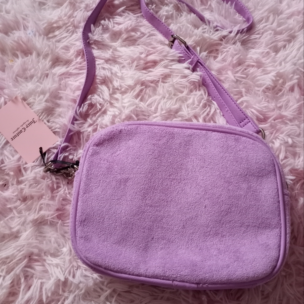 Juicy Couture Terry Cloth Purple Crossbody Bag - Picture 2 of 3